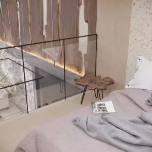 The natural wood texture feels at home in a Modern cottage interior