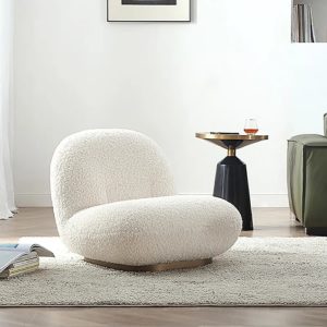 White living room lounge chair by Homary