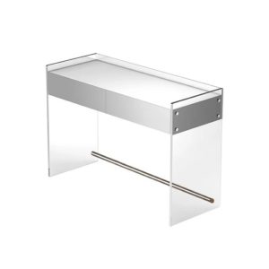 Minimalist acrylic vanity desk with white top (2 drawers) by Homary
