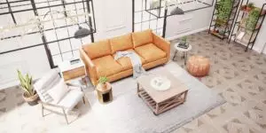 Farmhouse-color-scheme lounge zone in a Modern living room