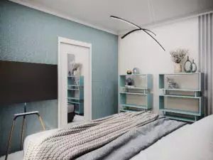 Mid-Century Modern customizes the functionally designed bedroom