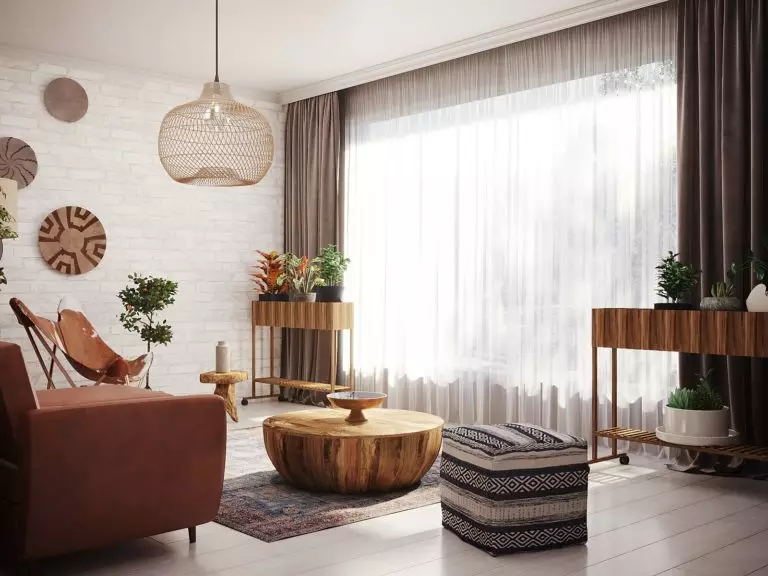 Rustic design endeavors in a Modern living room