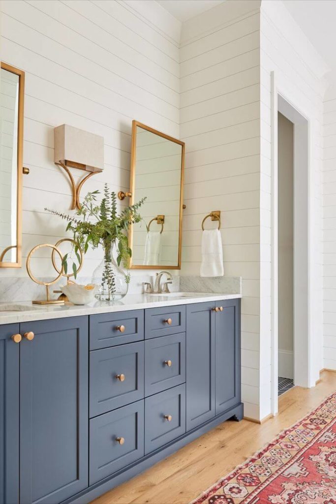 12 Charming Blue Vanity Bathroom Ideas - Hackrea