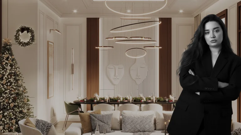 A Modern Christmas Living Room That Glows With Quiet Elegance