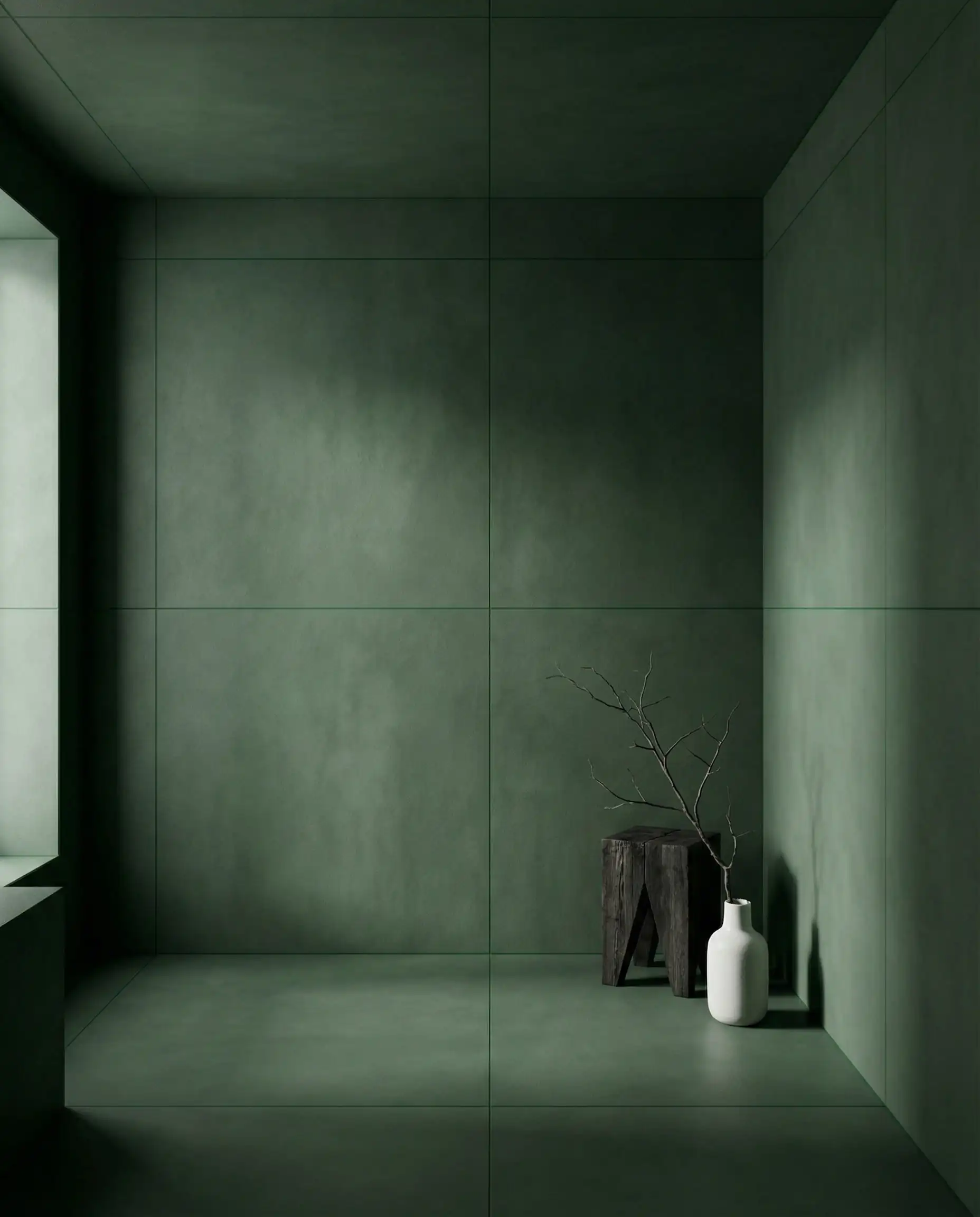 Un intérieur de salle de bain immersif et spectaculaire utilisant la technique du 'drenching'.