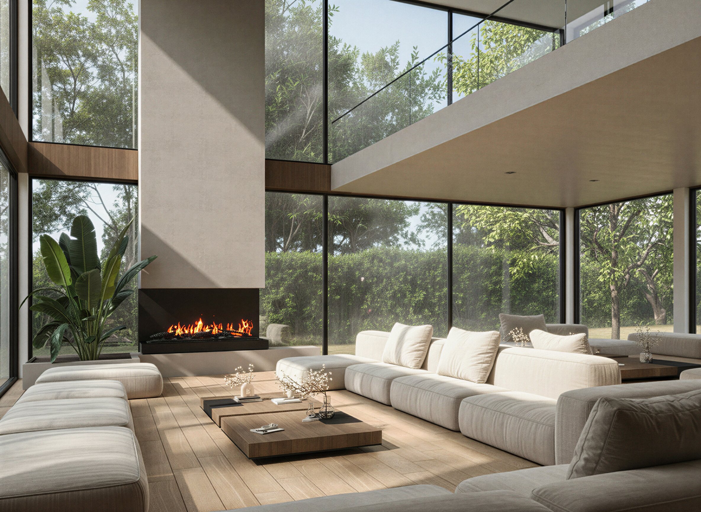 A Double-Height Living Room That Breathes With Nature - Hackrea
