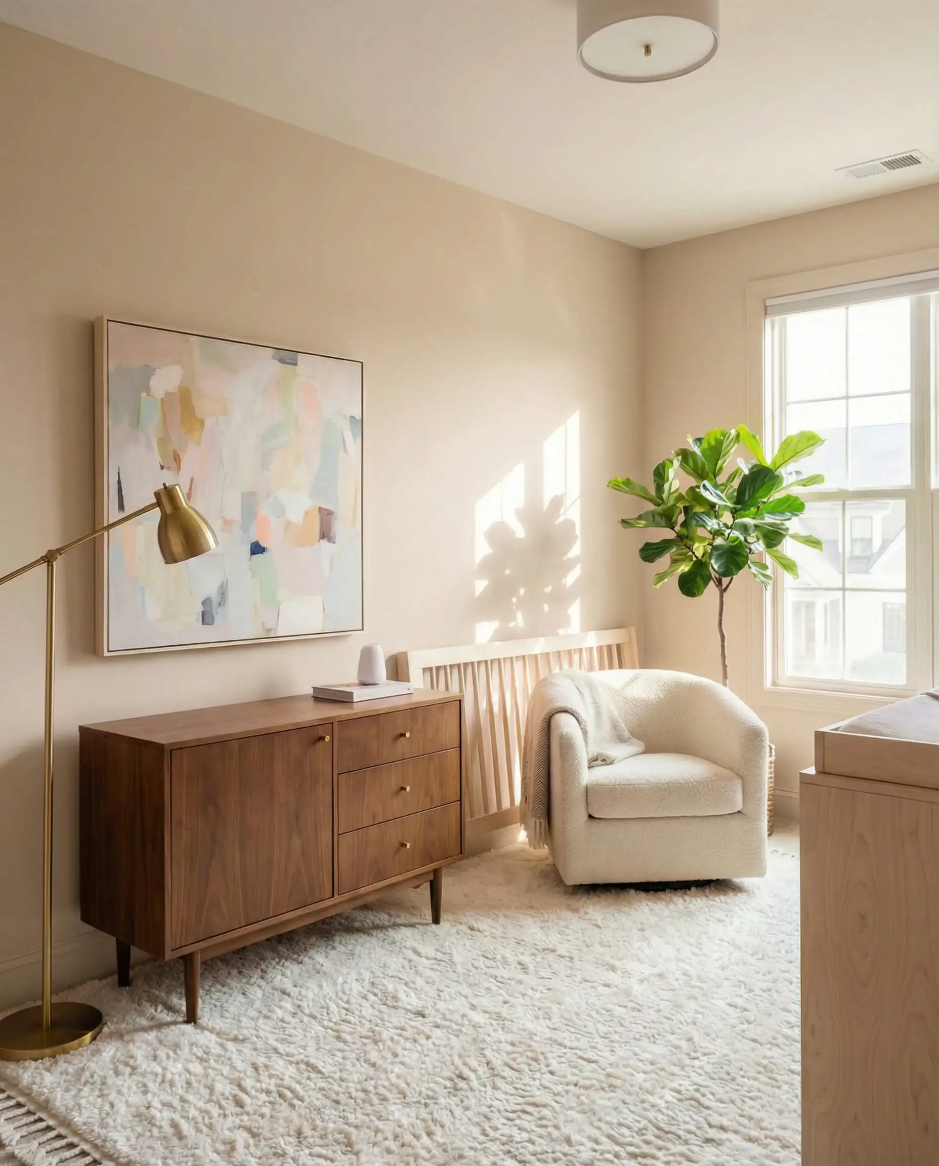Sophisticated home office painted in Benjamin Moore First Crush CSP-310 with modern furniture.
