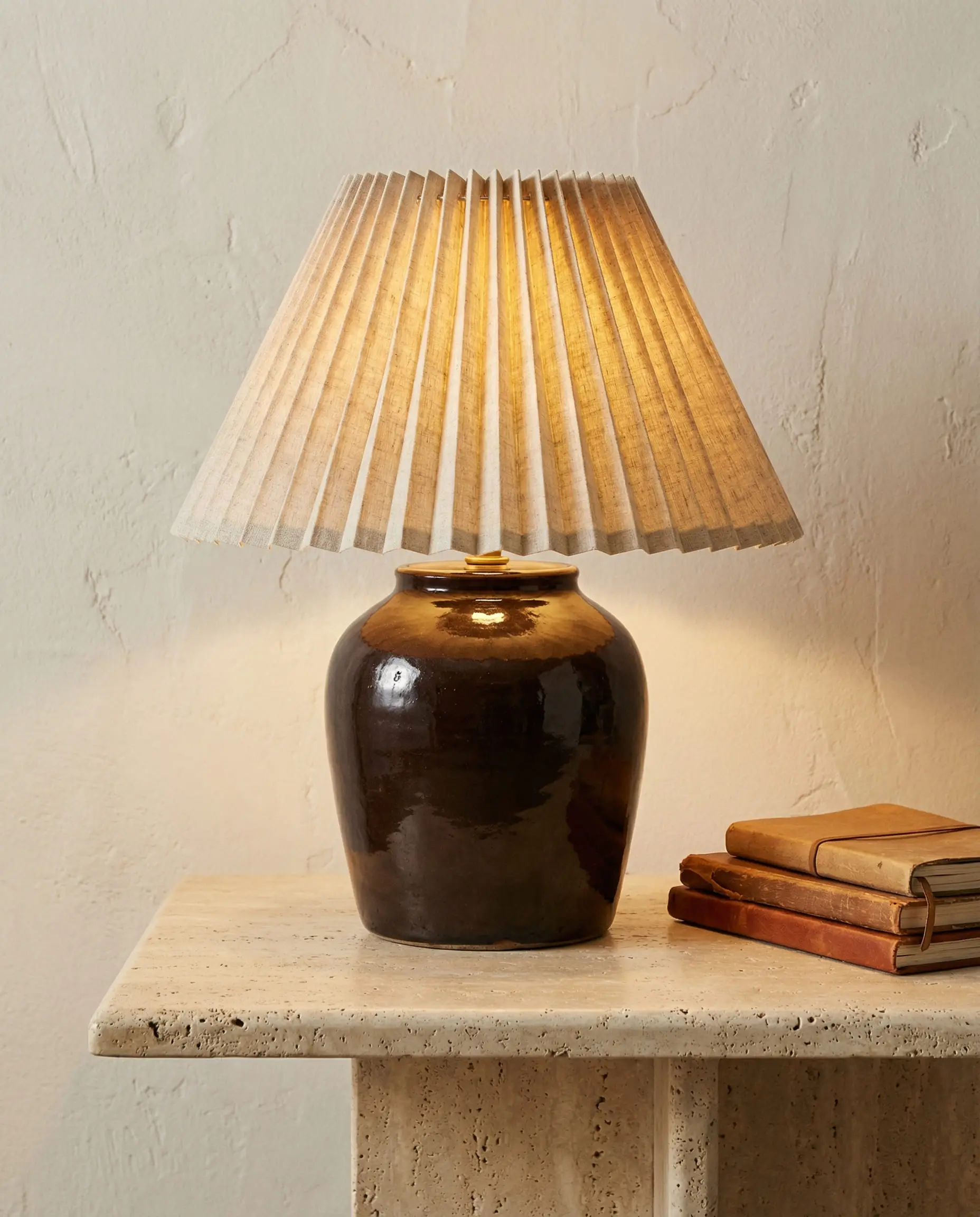 Cocoa Brown Ceramic Table Lamp