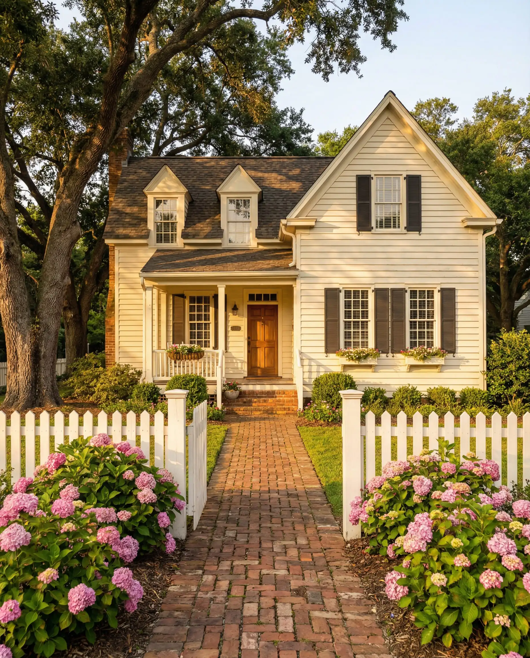 Historic Colonial home exterior painted in Sherwin-Williams Dover White (SW 6385).