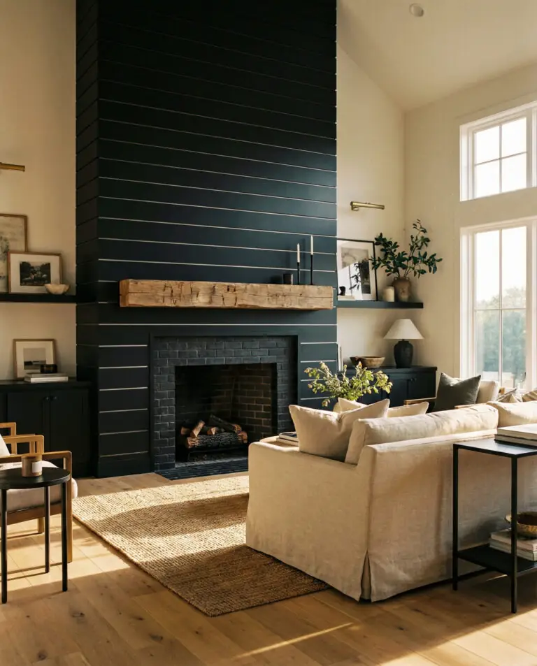 6. The All-Black Minimalist Hearth