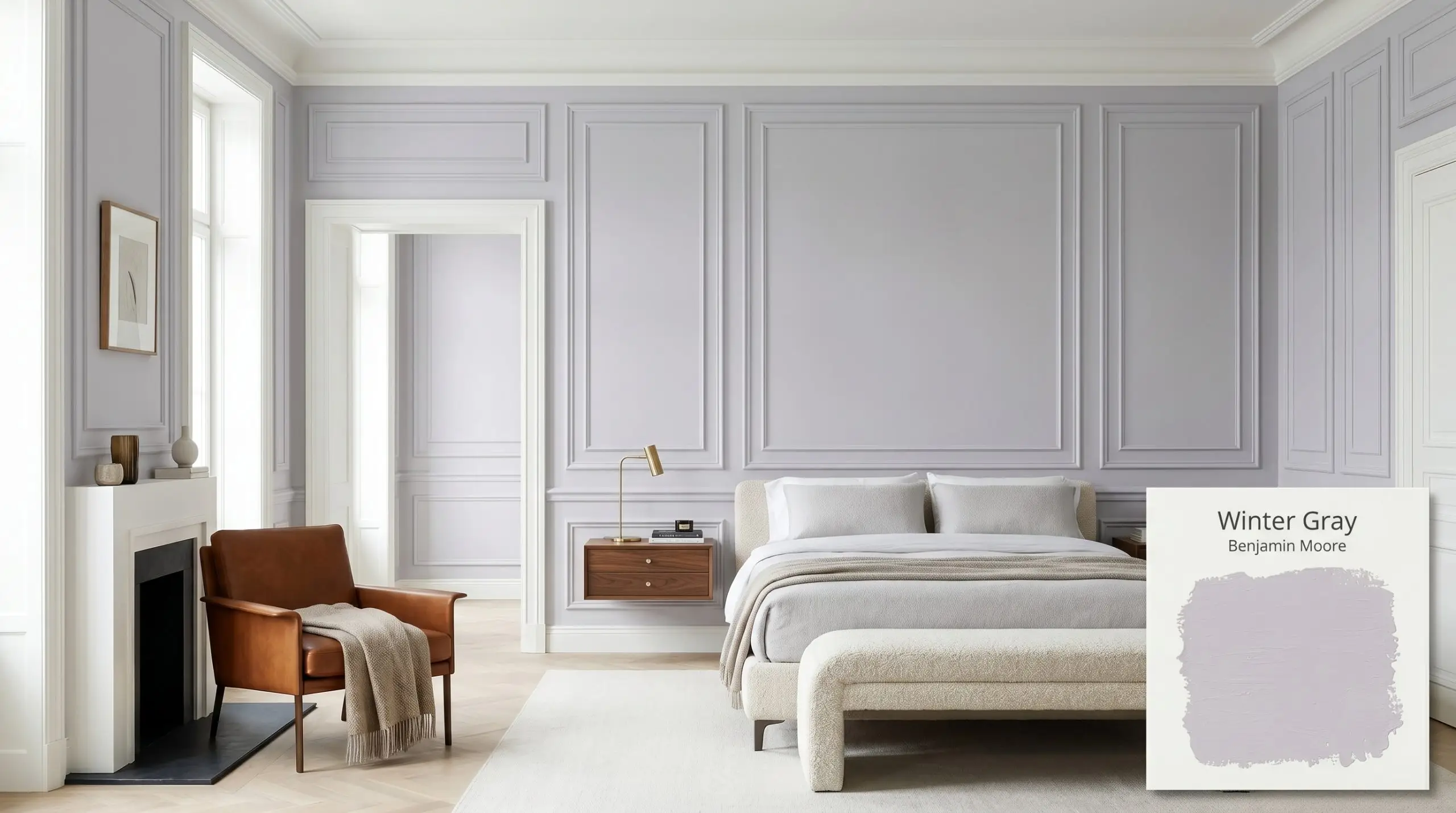 グレープページ Benjamin Moore Winter Gray 2117-60: Color Review & Pairings