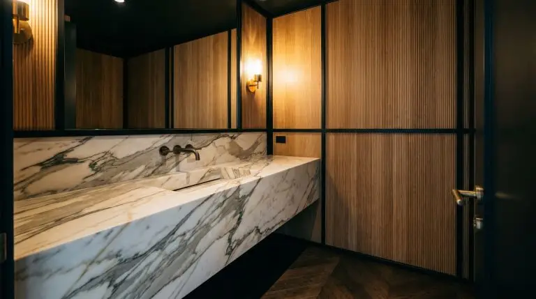 The Jewel Box Powder Room: 12 Striking Calacatta Marble Vanity Designs