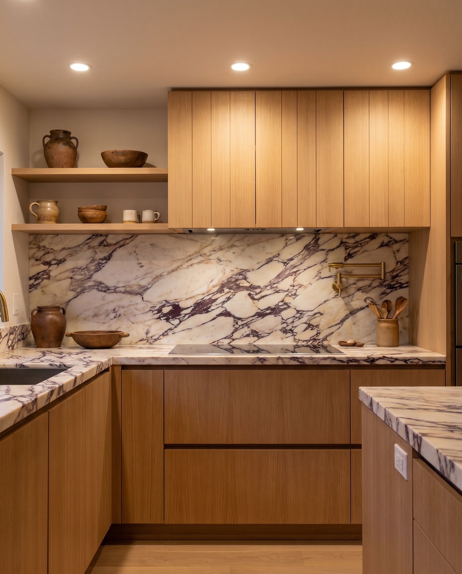 24 Calacatta Viola Marble Kitchen Backsplash Ideas & Pairings - Hackrea